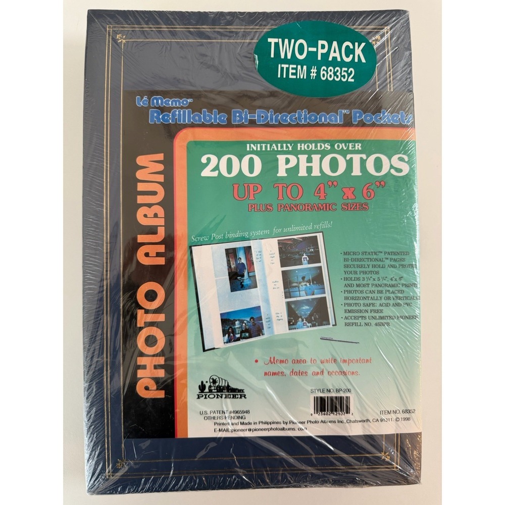Set of 2 Vintage Pioneer Le Memo 200 4x6 Photo Albums Blue NOS New Old Stock